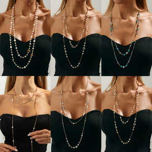 สร้อยคอยาวประดับมุกสไตล์อินส์ ดีไซน์เก๋ หลายชั้น ทำจากโลหะผสม รุ่น N80921 - Product Image 5