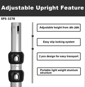 ارتفاع قابل للتعديل محمول خلفية ستارة الأنابيب أو مجموعة مقسم الغرفة 8 قدم إلى 20 قدم عالية × 10 قدم إلى 18 قدم لأحداث حفلات الزفاف - Product Image 5