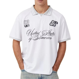 Camiseta de fútbol con estampado de líder acanalado a máquina plana de fábrica al por mayor camiseta de fútbol de hombre impresa por sublimación Digital personalizada - Product Image 1