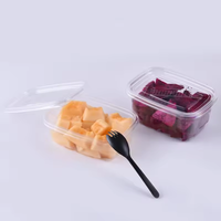 Barquette alimentaire jetable en PET |   Boîte à salade froide transparente de 750/1000/1200 ml |    -20 ℃ ~60 ℃ Conteneur alimentaire en plastique jetable