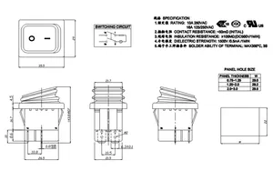 16A 250V AC مربع قارب للماء دائرة جولة الروك التبديل للاجهزة الكهربائية أو معدات طبية أو سيارة