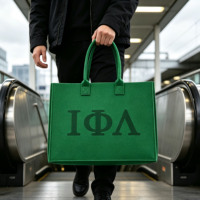Tas Tote Felt Ukuran Besar IOTA PHI LAMBDA Signature Deltaa Felt Tote