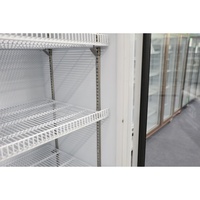 Réfrigérateur à double porte haut de gamme pour boissons et bières, vitrine réfrigérée verticale en verre