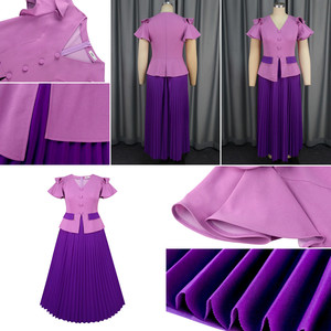 AM041117 Vestidos de Verano Modernos para Mujer, Casuales, Elegantes, de Color Contrastante, Cuello en V, con Volantes, Corte en A, Maxi Vestido para Oficina - Product Image 6
