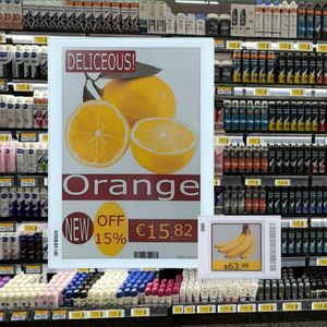 Étiquette de rayon électronique 1,54'' en gros Bluetooth 2,4 GHz sans fil E-Ink 4 couleurs Étiquette de prix numérique ESL E-Paper pour magasin de détail - Product Image 1