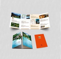 Impression numérique personnalisée en gros de prospectus, brochures pliées en deux/trois/quatre, catalogues et menus sur papier couché