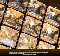 JYLIGHTING Plafonnier LED en cristal moderne décoratif nordique de haute qualité, plafonnier LED en cristal pour salon