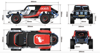 Voiture RC tout-terrain professionnelle MJX Meijiaxin H8P Ford, super grande, 1/8, sans balais, quatre roues motrices, pour métal