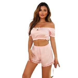 Camisón sexy con hombros descubiertos estilo europeo y americano para mujer, nuevo estilo de verano, lencería de encaje, extremadamente atractivo - Product Image 5
