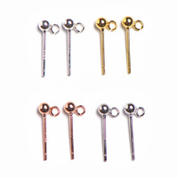 Prix de gros en vrac Boucles d'oreilles clous en argent sterling 925 plaqué or 18 carats couleur or rose argenté forme ronde accessoires DIY