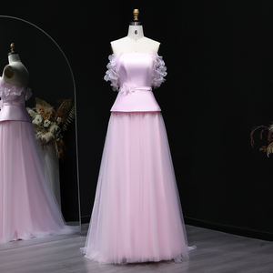 Sharon ha detto SF228 abito da sera in Tulle rosa a trapezio con fiori in 3D per matrimonio da donna abito da ballo in stile arabico - Product Image 1