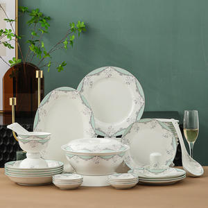 Set di Stoviglie in Porcellana Bone China di Jingdezhen, Design Moderno e Semplice, Lusso Discreto, Ciotole e Piatti per Casa, Adatto al Microonde, Confezione Regalo - Product Image 3