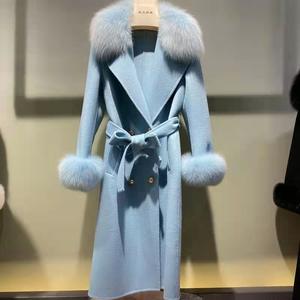 Manteau long en laine pour femme grande taille, prix d'usine hiver 2026, avec col en fausse fourrure, style pardessus par Lily Cheng - Product Image 6