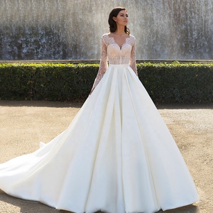 <span class=keywords><strong>Abiti</strong></span> da Sposa Musulmani Eleganti a Maniche Lunghe in Raso per Matrimoni in Pakistan - Product Image 3