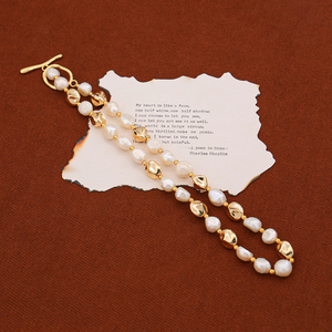 Vòng cổ ngọc trai nhà máy giá bán buôn, Vòng Cổ ngọc trai nước ngọt tự nhiên, Vòng cổ mạ vàng 14k, cho phụ nữ mặc hàng ngày - Product Image 3