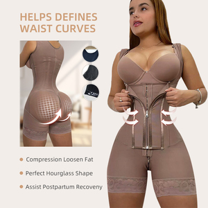 <span class=keywords><strong>Body</strong></span> gainant pour femme à fermeture éclair frontale, Fajas Colombianas BBL, Vêtement de modelage haute compression avec baleines en acier, pour les étapes 2/<span class=keywords><strong>3</strong></span> - Product Image 5