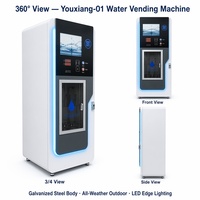 Distributeur d'eau à monnayeur silencieux, système de purification RO 800 GPD, kiosque de remplissage avec désinfection UV et fonction d'auto-nettoyage