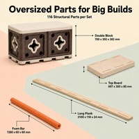 Petit ensemble de jeu de démarrage pour la maternelle, 299 pièces, blocs géants en mousse EPP, planches en contreplaqué de bouleau, équipement de classe