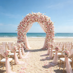 DKB Factory Wholesale Pink and White Artificial Flower Arch Customizable Size Flower Arch for Wedding <b>Christmas</b> Decoration - Product Image 1
