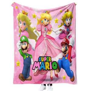 Vente en gros de couvertures en polaire personnalisées imprimées avec des dessins de Mario, couvertures douces en flanelle, édredons, jetés, couvertures, cadeaux pour enfants et adolescents - Product Image 3