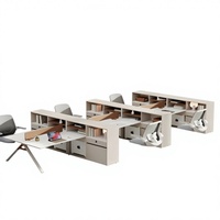 Poste de travail de bureau individuel moderne en bois avec cloison de séparation et table, ensemble de mobilier pour employés, vente en gros