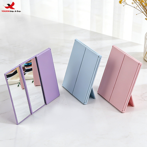 Wholesale Princess Rectangle Tri Fold <b>Foldable</b> Trifold Vanity Plastic Table 3 Way <b>Mirror</b> with Stand GZ RTS Bulk Mixed Order - Product Image 1