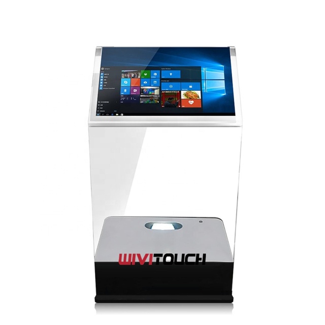 Smart Interactive Digital Podium Holographic Projection Screen Kiosk Holo-projector Multimedia Kiosk