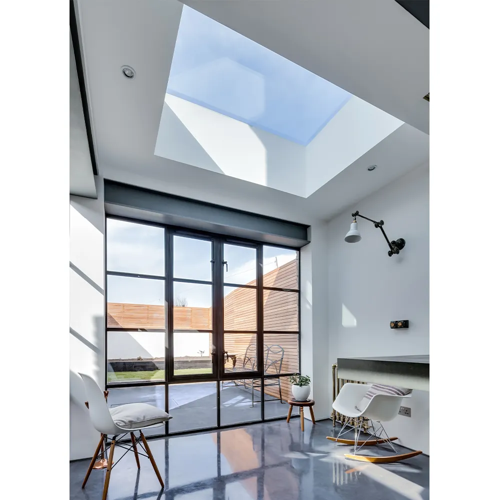 Düz sabit cam paneller çatı pencere ışıklık tipi