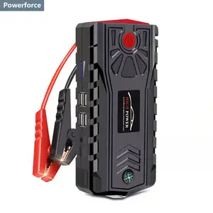 Großhandel 12v batterie hohe ampere-Leichte tragbare Power Booster Starthilfe 12 V Booster Hoch leistungs batterie Power Bank 10000 mAh 1200 Ampere Car Kit HJX02