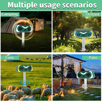 Nouveau Répulsif Ultrasonique Clignotant pour Oiseaux, Version Améliorée avec Lumière Effet Flamme, Dissuasif pour Animaux, Répulsif Solaire pour Rongeurs, Emballé