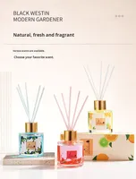 Diffuseur d'huiles essentielles de luxe en verre avec bouchon doré, parfum longue durée, désodorisant pour bureau