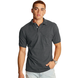 Polo à manches courtes pour homme avec poche, imprimé personnalisé, taille plus, respirant, col rabattu, décontracté, pour le travail - Product Image 1