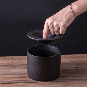 Cendrier rond en céramique personnalisé, design en forme d'entonnoir, résistant à la chaleur, minimaliste, pour table, impression de logo, utilisation à domicile/au restaurant/à l'hôtel - Product Image 3