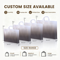 Sac fourre-tout en plastique recyclable dégradé givré, réutilisable, imperméable en PE avec logo personnalisé pour supermarché, vente au détail, emballage cadeau