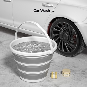 <span class=keywords><strong>Seau</strong></span> pliable <span class=keywords><strong>rétractable</strong></span> 10L écologique portable pour voiture, idéal pour les enfants, les voyages en plein air et la pêche, léger - Product Image 2