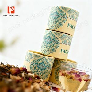 กระป๋องอลูมิเนียมฟอยล์ทรงกระบอกสำหรับใส่ชาและดอกไม้กระป๋องบรรจุภัณฑ์น้ำผึ้งกระบอกทำจากกระดาษแข็งรีไซเคิลหรูหราออกแบบได้ตามที่ต้องการ - Product Image 1