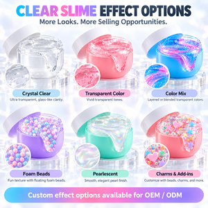 Slime Transparente, Suave, Elástico y Brillante, con Aditivos de Color y Fragancia Personalizados, OEM, ODM, Marca Privada - Product Image 2