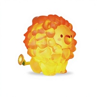 Lampe de chevet créative en silicone en forme de lion tournesol, rechargeable par USB, avec 3 niveaux de luminosité, ornement de bureau, petit cadeau pour enfants