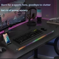 Tapis de Souris et Clavier Informatique Haute Qualité avec Chargeur Sans Fil 15W, Lumière RGB et Support Téléphone 810*32*24.5mm pour Gaming (En Stock)
