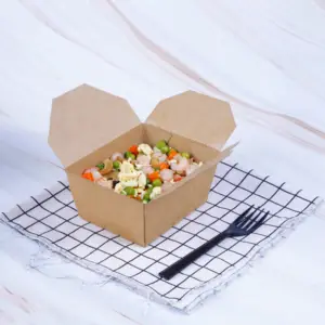 Одноразовая бумажная коробка для упаковки пищевых продуктов, товары для ресторанов