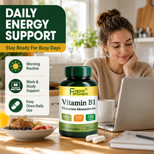 Vente en gros de suppléments de vitamine B1 Shecome, fabricant, 100 mg pour l'énergie et le soutien du système nerveux, 120 capsules de vitamine B1 - Product Image 3