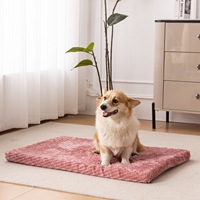 Tapis-lit rectangulaire épais en velours pelucheux doux et chaud pour animaux de compagnie, doublure polaire, amovible, vente en gros, stock Chine