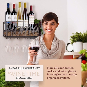 Estante de Vino Apilable de Montaje en Pared de Envío Rápido, Soporte de Metal y Vidrio para Botellas y Almacenamiento de Corchos, Estante Metálico de Pared para Vino - Product Image 2