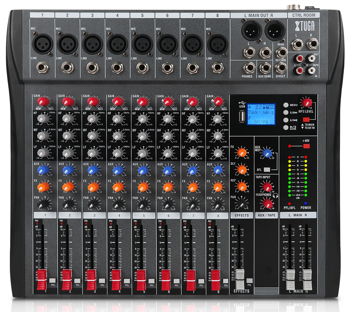 Ct80x Chuyên Nghiệp 8-Kênh Âm Thanh Dj Mixer Với BlueTeeth Âm Thanh Mixer Âm Thanh Karaoke Phantom Điện 48V USB