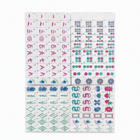 Jeu de tuiles de mahjong en acrylique rouge rose de 32 mm, style américain, 160 tuiles, sac de rangement portable artisanal, jeu de société de luxe en cristal, cadeau pour la maison
