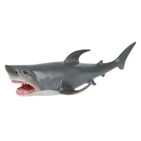 Grand modèle réaliste en silicone souple d'animaux marins du fond de mer, jouet Requin blanc en gestation