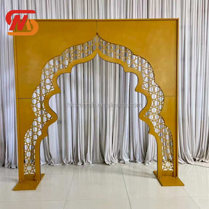 SMOOTH New Arrival Gold Metal Arch <b>Backdrop</b> Light Decorative <b>Stand</b> for Wedding Decoration - Product Image 3