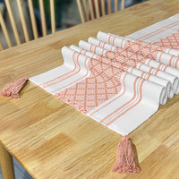 2025 nouveau Design chinois luxe lavable Jacquard coton tissé Table à manger décor lit chemin de Table à manger chemins et tapis ensemble
