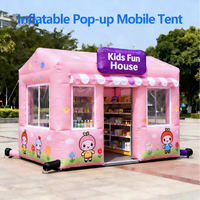 Stand de Vente Gonflable Décoratif Père Noël avec Souffleur - Tente Portable Étanche pour Boutique, Design Mignon de Dessin Animé pour Ventes en Extérieur