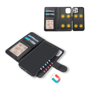 Abnehmbare Brieftasche mit Kartenfächern PU-Leder-Hülle 2-in-1 Handyhülle für iPhone 12 13 Pro Max - Product Image 4